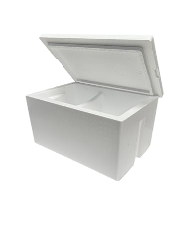 Insulated Cooler, Styrofoam Ice Chest, 47qt, Dual Compartment