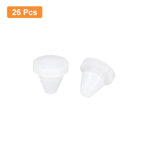 Image of uxcell 26 Pcs Silicone Plugs, Rubber Round Snap in Locking Hole Plugs for 6-7mm Hole, Hole Stoppers Waterproof Hole Plug for Metal Tube, Furniture End Caps Inserts, Clear