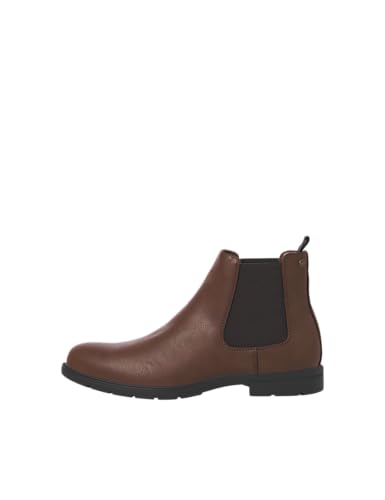 JACK & JONES Jfwfenchurch Pu Chelsea Boot, Chelseaboots Uomo, Cognac, 43 EU