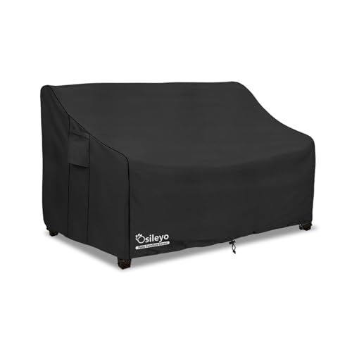 Osileyo Outdoor Couch Cover,100% Waterproof 2-Seater Outdoor Loveseat/Bench Cover,Patio Furniture Covers,66" Wx 35" Dx 36" H Black