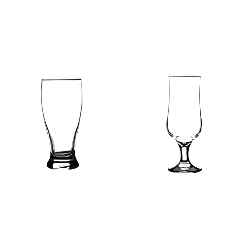 Ravenhead Entertain Set of 4 53cl Beer Glasses, Multicolour & 41.295 Tulip Sleeve Stemmed Beer Glass 35 cl, Pack of 4