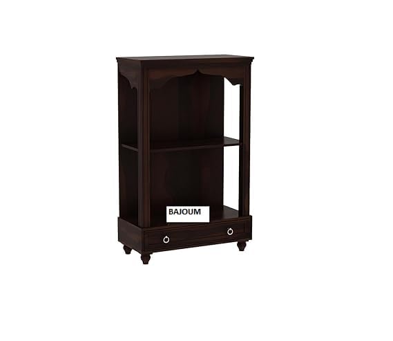 Image of Sheesham Wood Temple Solid Wood Classic Wooden Temple for Home, Office Pooja Mandir with 1 Drawer for Storage Home Decoration | Wall Devghar