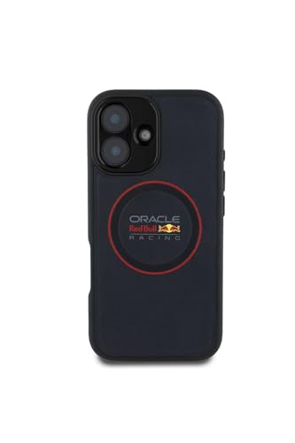 CG MOBILE Red Bull RBHMP16M24PUILVR Étui pour iPhone 16 Plus 6,7" Cuir Marine Anneau Rouge Compatible avec MagSafe