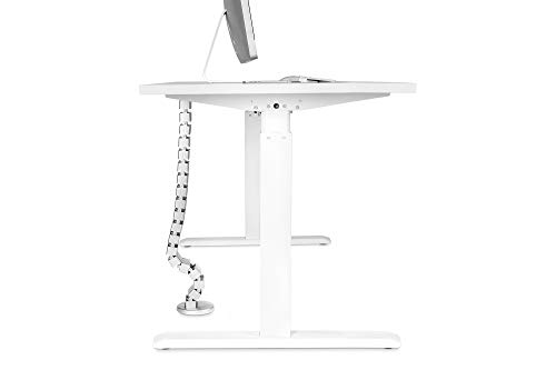DIGITUS Vertical cable management - Flexible desk cable management - Metal base - Desk height up to 130 cm - Silver - Image 3