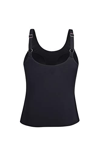 JINXUEER Women's Plus Size Short Tankini Swimsuit Top Athletic Bathing Suit No Bottoms3