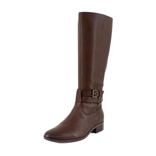 Naturalizer Womens Rory Wide Calf Leather Knee-High Boots Brown 8.5 Medium (B,M)