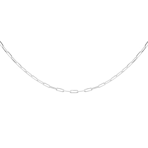 Chaîne en argent sterling femme 41 cm petite chaîne à maillons en papier 1.65 mm