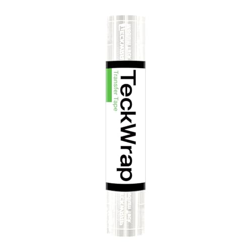 TECKWRAP Clear Transfer Tape for Vinyl -12INCH x 10 FT White Alignment Grid for Heat Transfer Vinyl Printable HTV DIY Decals Signs Stickers Adhesive Vinyl
