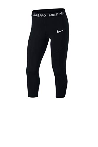 Nike Pro Capris Leggins, Niñas, Negro (Black/Black/Black/White), XL (16)