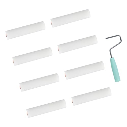 Juego de 9 rodillos de espuma pequeños para base de agua, herramienta de pintura de detalles para mejorar el hogar y proyectos de manualidades, rodillo de pintura de espuma
