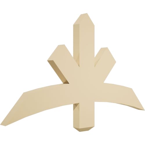 36"W x 21"H x 2"D x 4"F, 14/12 Pitch, Alberta Signature Urethane Gable Bracket, Primed Tan