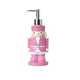 Newsparkle Christmas Nutcracker Soap Dispenser Bathroom, Holiday Pink Hand Soap Dispenser