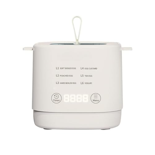 Minicocedor de huevos, vaporera multifunción, producción programable de 24 horas, control de temperatura, 3 sabores, 4 modos, asa antiescaldaduras, tapa de vidrio transparente.