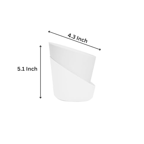 Image of Harshdeep Self Watering Flower Pots - Atlantis - Indoor Outdoor Home Livingroom Office Tabletop Decoration Plastic Planter 4 Inch Set of 5 (Mocca)