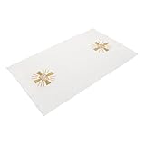 ricamo tovaglia altare Utilizzo versatile: adatto per ambienti domestici e ecclesiastici, il nostro lino per la comunione funge da affidabile asciugamano purificatore per chi serve all'altare e da tradizionale lino per l'altare ricamato per tutti i riti e le cerimonie sacre, lino per la comunione della chiesa cattolica, tovaglie per l'altare della chiesa