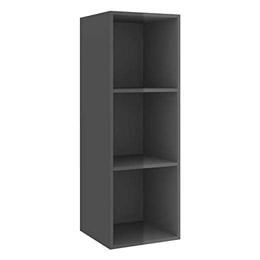 Susany TV-väggskåp väggskåp väggskåp TV-bord tv-bord tv-skåp hi-fi skåp med 3 fack högglans 37 x 37 x 107 cm spånskiva