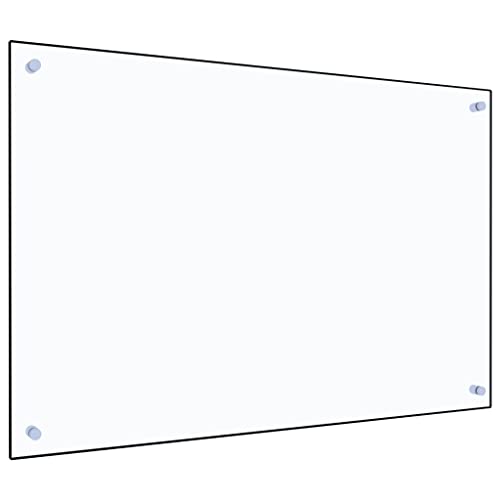 AUVYI Crédence de cuisine en verre trempé 90 x 60 cm - Transparent - Protection anti-éclaboussures en verre pour cuisinière