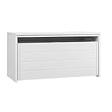 通用, Baúles para Almacenamiento Móvil Organizador con 2 Compartimientos de Madera Color Blanco 69x32x35.5 cm