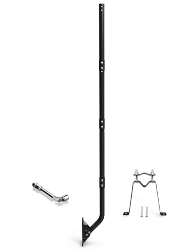 PIBIDI Adjustable Antenna Mounting Pole Outdoor Wall or Eave Mount for TV Antenna & Weather Station Heavy Duty Weatherproof Steel Bracket 1-1/4 Dia Pole 66 Arm