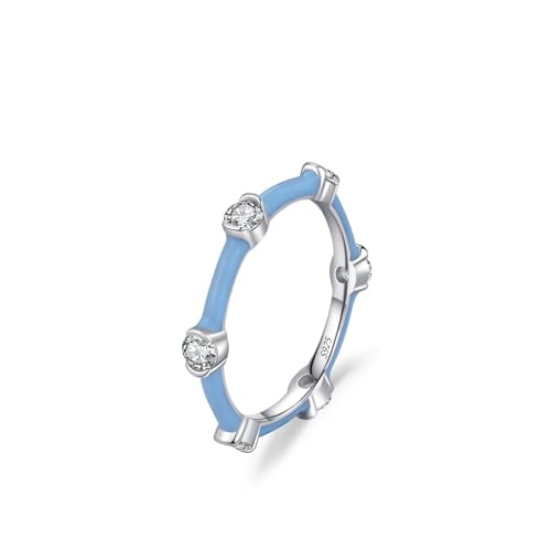 Bague alliance femme avec pierre bleue et zircone, le cadeau d'anniversaire idéal