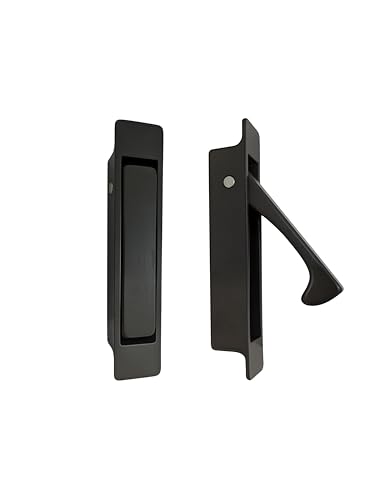 Image of QCAA Forged Solid Brass Edge Pull, Sliding Pocket Door Pull Handle, Oil-Rubbed Bronze, 1 Pack, Made in Taiwan