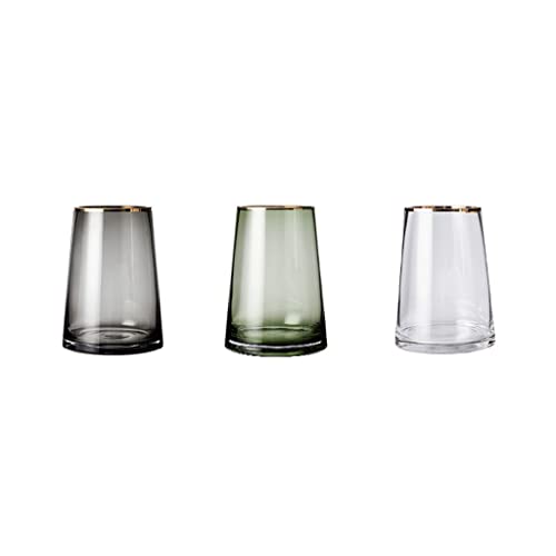 Grand vase transparent moderne or et blanc pour décoration de maison