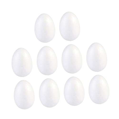 NOLITOY Huevos de Pascua DIY para Pintar 10 Unidades 8 CM Espuma Sólida Blanca para Manualidades Infantiles Decoración Creativa Festival Pascua
