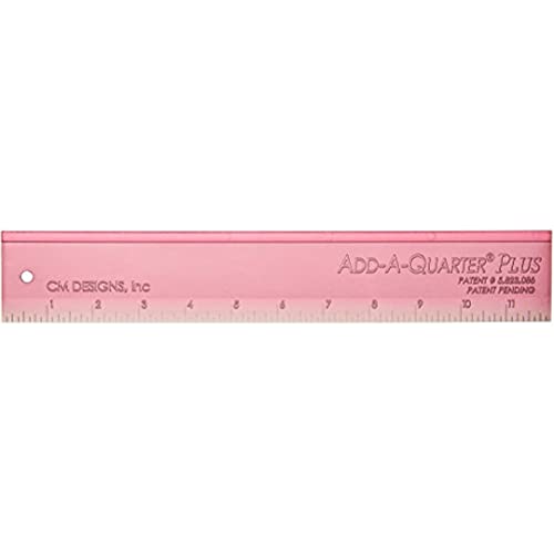 CM Designs Plus Pink Ruler 12 Add-A-Quarter PlusPk