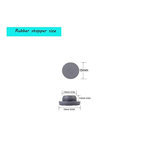 LabZhang 100 Count Self Healing Injection Ports, 13mm Vials Rubber Stoppers, Suitable for Sealing 1/4 inch or 7mm Opening, Used for Glass Bottles and Liquid Culture Tanks