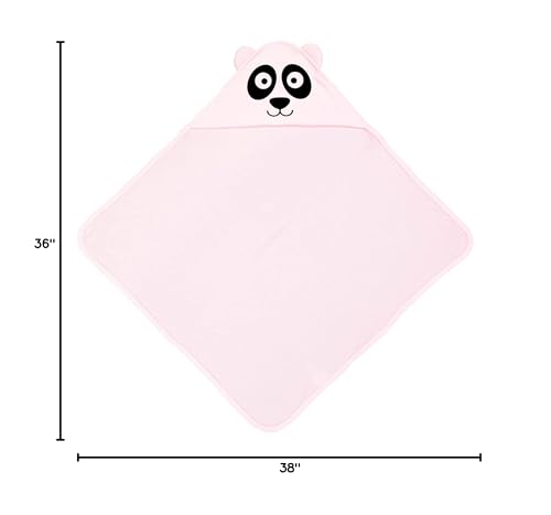 Image of Aiden's Corner Cute Adorable Baby Animal Panda Bear Hooded Bath Towels with Ears (Pink)