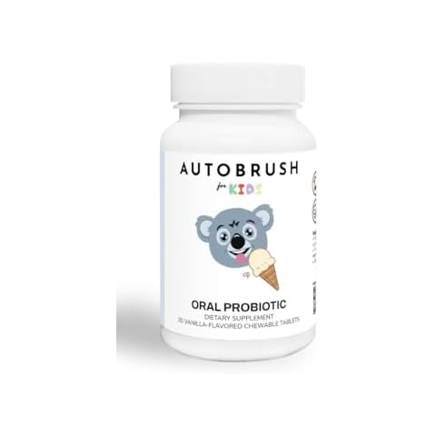 autobrush Kids Oral-Care Slow Dissolve Probiotic Tablets | Dental Supplements | Healthier Teeth and Gums | Balanced Mouth Biome| 30 Count (Vanilla) (1) Cover