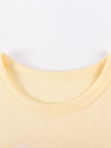 Image of HILEELANG Girls Cotton Short Set Summer 2 Piece Outfit T Shirt Shorts | 100% Cotton, Soft Breathable Fabric, 2 Piece Outfit Set, Elastic Waist, Summer Comfort for Toddler Little Girls