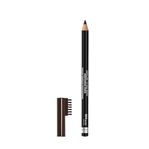 Rimmel London Brow This Way Professional Eyebrow Pencil, Long-Wearing, Highly-Pigmented, Built-In Brush, 004, Black Brown, 0.05oz