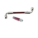 Motorcycle Brake Hose Connecting Rod Motocross Hydraulic Clutch Oil Hose 2 Way Adapter Screw M10X1 AN3 Brake(Red2DTM10(90-90) 69,500cm)