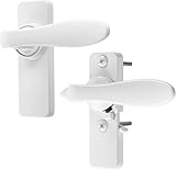 Ideal Security in-Swinging Storm Door Handle Set – for Inward-Opening Storm & Screen Doors ONLY – Surface Mount, Locking Inside Latch, White White