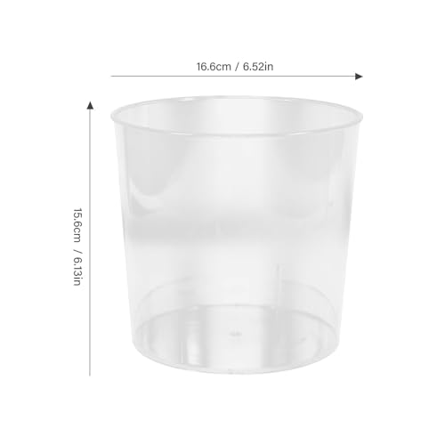 Image of HOMSFOU Translucent Round Wake up Flower Bucket 6.5 Inch Floral Storage Bin for Fresh Flower Display and Decorative Home Centerpieces