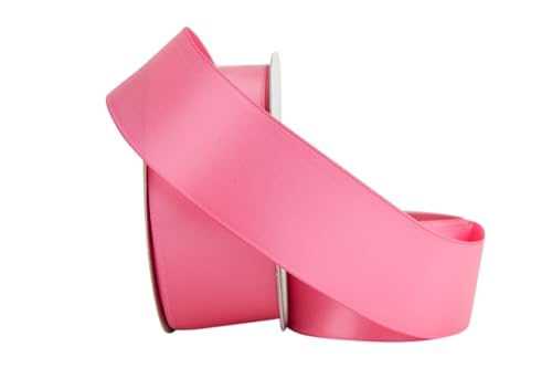 Ribbon Bazaar Wired Double Faced Satin - Hot Pink 1-1/2