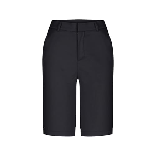 Womens Knee Length Capris Casual Suit Loose Fit Straight Leg Pant Solid Color Office Work Dressy Trousers with Pocket3