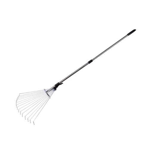 Demanca 除草レーキ 熊手 レーキ 落落葉掃きガーデンレーキ ガーデンレーキ 熊手レーキ 伸縮式ガーデンレーキ 落葉レーキ 伸縮式レーキ 園芸レーキ 芝生レーキ 落葉掃き 庭掃除 超軽量 ガーデニング 雑草取り 長さ調整可能 延長ポール付き 9/15