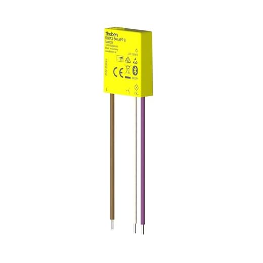 Theben 5400230 DIMAX 540 APP B Mini UP-Dimmer für R- und C-Lasten, benötigt keinen Neutralleiter, Bluetooth Mesh, App-Programmierung, bis 100 m Kabellänge, Lichtszenen und Astroprogramm