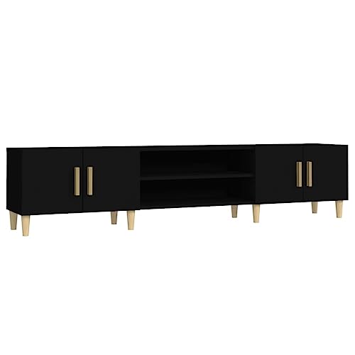 vidaXL Mueble de TV Madera contrachapada Negro 180x31,5x40 cm