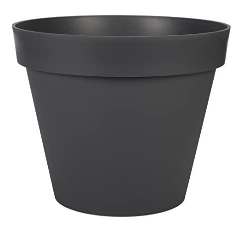 EDA - Pot de Fleur Rond Toscane Ø 48 cm - 43 L - Intérieur & Extérieur - Zone de rétention d'eau pour Limiter l'Arrosage - Plastique Recyclé - Ø 47,5 x H.39 cm -...
