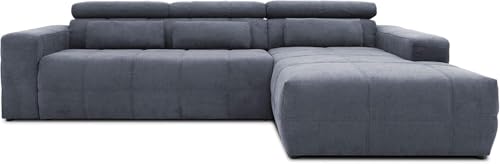 DOMO. collection Ecksofa Brandon, Sofa mit Rückenfunktion in L-Form, Polsterecke, Eckgarnitur 285 x 175 x 98 cm (BxTxH), dunkelgrau