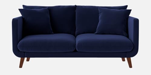 Image of Rejol Velvet 2-Seater Sofa Luxurious Comfort for Living Rooms and Offices (Navy Blue, 2 Seater)