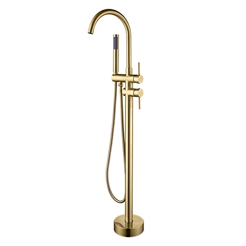 Robinetterie de baignoire haut de gamme fini or brossé et corps massif en laiton durable