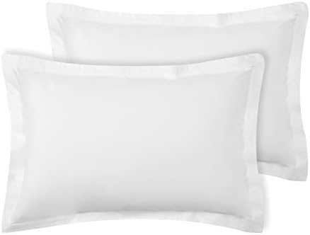 100% Bamboo Bed Linen - Luxury Pillowcases - Oxford Style (Set of 2) (Pure White)