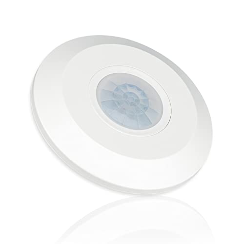 POPP® Electric Interruptor Slim Sensor de Movimiento PIR Detector 360º 8M IP20 Interior, MAX 3 2000LUX LED Ajuste de Tiempo 10SEC 15MIN (Pack 1 Unidad)