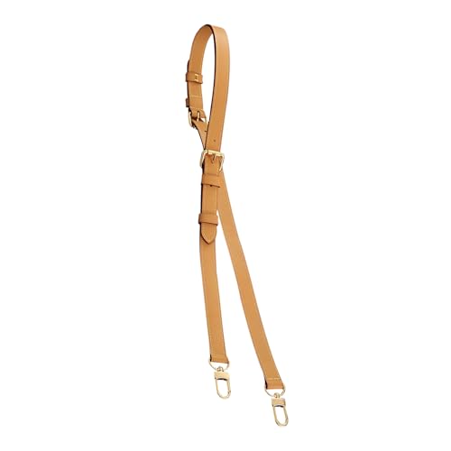 Image of Genuine Vachetta Leather Shoulder Bag Strap Crossbody Replacement for Handbag or Purse(BEESWAX-Width:0.59in&Three-segment Adjustable Length:26.8-47.2in)