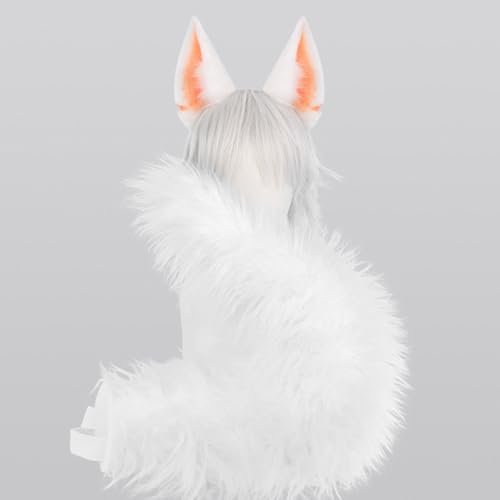 Queue et oreilles de renard en fourrure synthétique pour cosplay de chat