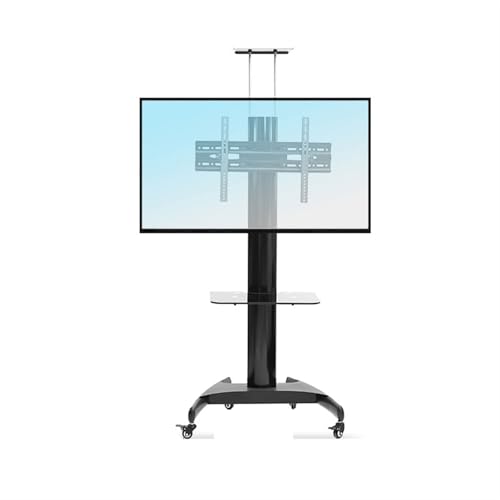 Carrello per TV mobile su ruote supporto da pavimento resistente per TV LCD da 32-65 pollici regolabile per monitor per casa ufficio sala conferenze espositore girevole
